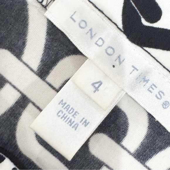 London times black white geometric retro style print sheath dress ❤️ - Picture 6 of 6